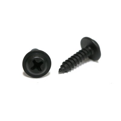 Phillips Flat Top Washer Head Tapping Screws #8 x 3/4" Black
