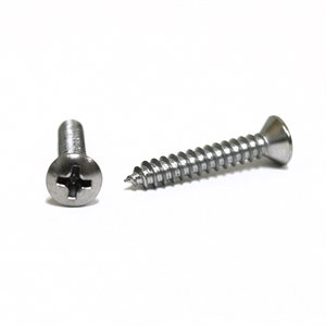 Phillips Oval Head Tapping Screw #8 x 1" Chrome