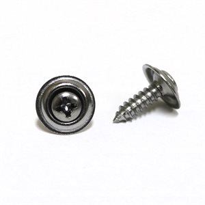 Phillips Oval Head Sems Tapping Screws w/ Countersunk Washer #8 x 5/8" Chrome