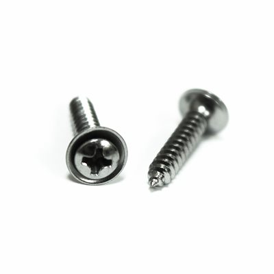 Phillips Oval Head Sems Tapping Screws w/ Flush Washers #8 x 7/8" Chrome