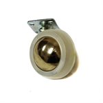 Brass Plated Soft Tread Ball Caster 2" w/ Mounting Plate DISCONTINUED