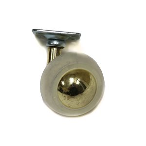 Brass Plated Soft Tread Ball Caster 1 3/4" w/ Mounting Plate DISCONTINUED