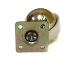 Hollow Brass Plated Soft Tread Ball Caster 1 3/4" w/ Mounting Plate DISCONTINUED