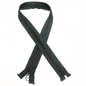 Coil Zipper #10 Separating 48" Black w/ Ring Puller