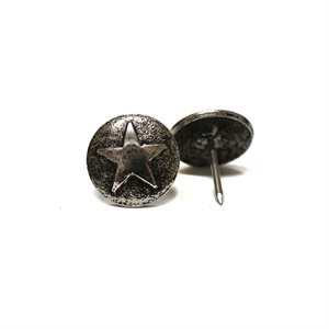 Nickel Oxford Raised Star Decorative Nails 7/8" Head 3/4" Shank