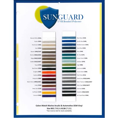 Sunguard Thread Printed Sample Chart